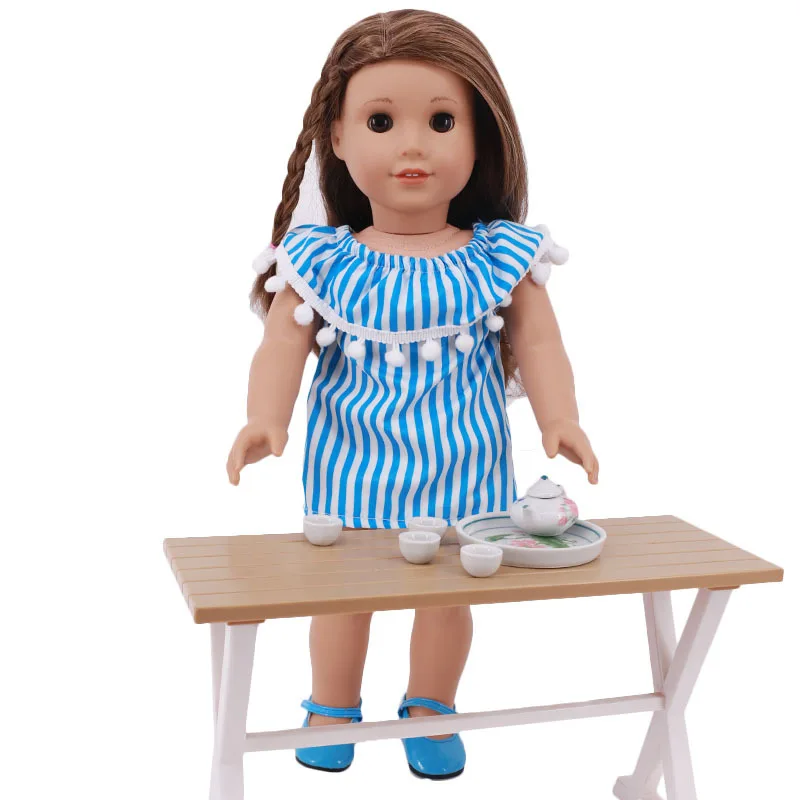 

6pcs Dolls Miniature Mugs Cups Pot Set Furniture Toys Coffee Tea Cups Dollhouse Kitchen Accessory Fit 18inch 43cm 14inch Doll