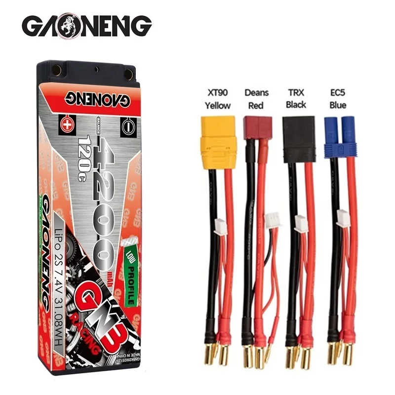 

GAONENG GNB 7.4v 4200mAh 120C PLUS LiPo Battery For Remote Control Car Racing Spare Parts With Shell Upgrade LiHV 2S Battery