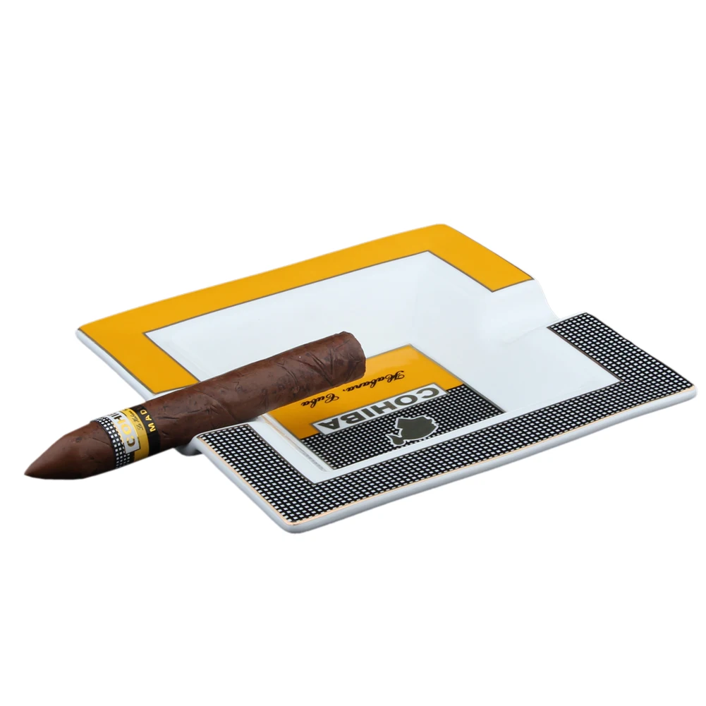 Квадратные керамические гаджеты COHIBA подставка с 2 трубками держатель пепельницы