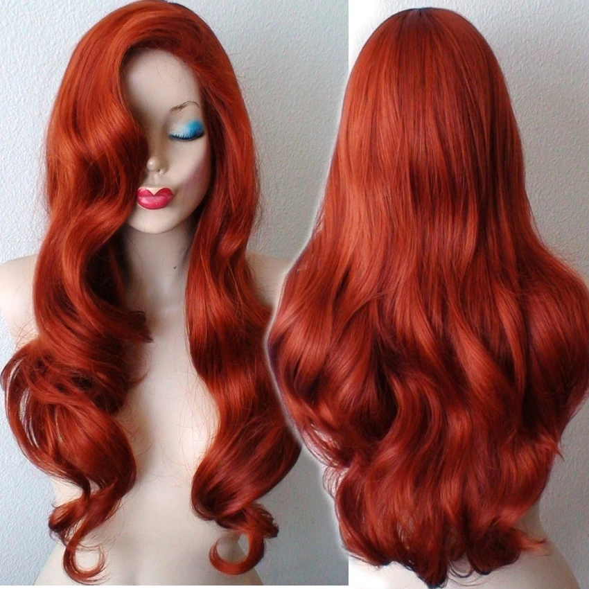 Женский парик для костюма Takerlama красные длинные волосы волнистый головной убор
