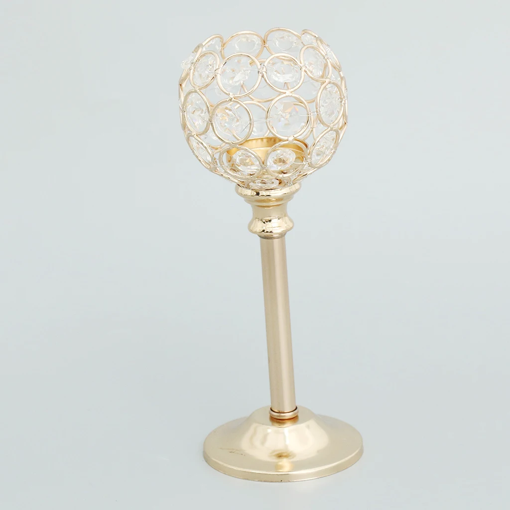 

MagiDeal Mosaic Crystal Wedding Present Candlestick Candle Tea Light Holder Stand for Events Wedding Home Party Decor
