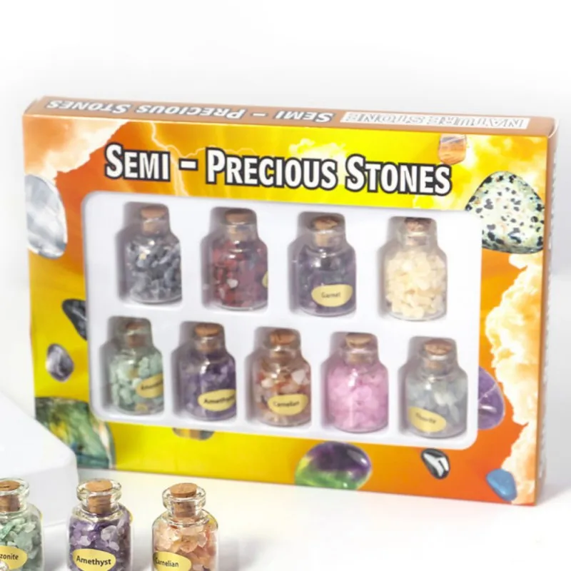 

Natural Crystal Rock Stone Gravel Wishing Bottles Rough Minerals Specimen Mini Stone Healing Gift Specimen Natural Crystal G