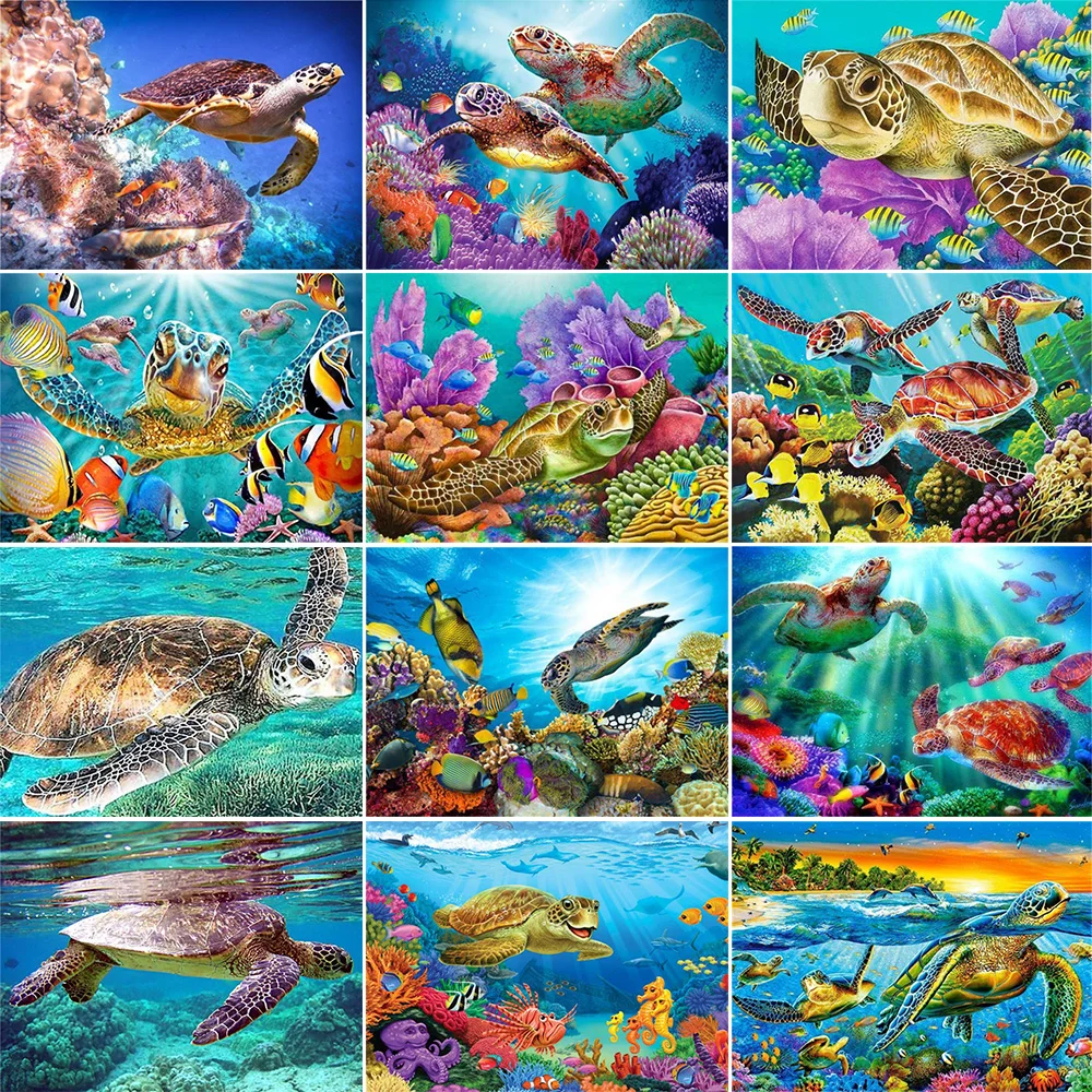 

Diamond Painting Turtle Ocean Landscape Pattern Rhinestone Embroidery Diy Diamond Embroidery Cross Stitch Home Decoration Gift