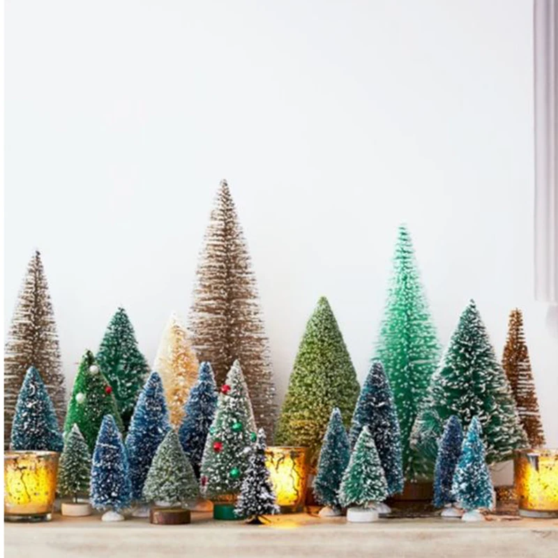 8 шт. DIY рождественская елка мини щетка для бутылок из сизаля орнаменты