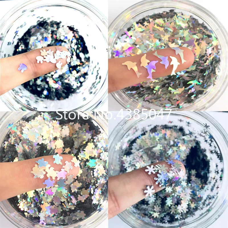 10 г лазерная фотография снежинки кролика блестящие уф полимерные украшения