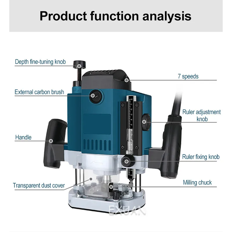 

Woodworking Slotting Machine Electric Wood Milling Trimming Machine Woodworking Slotting Tenon Groove Engraving Machine Tool