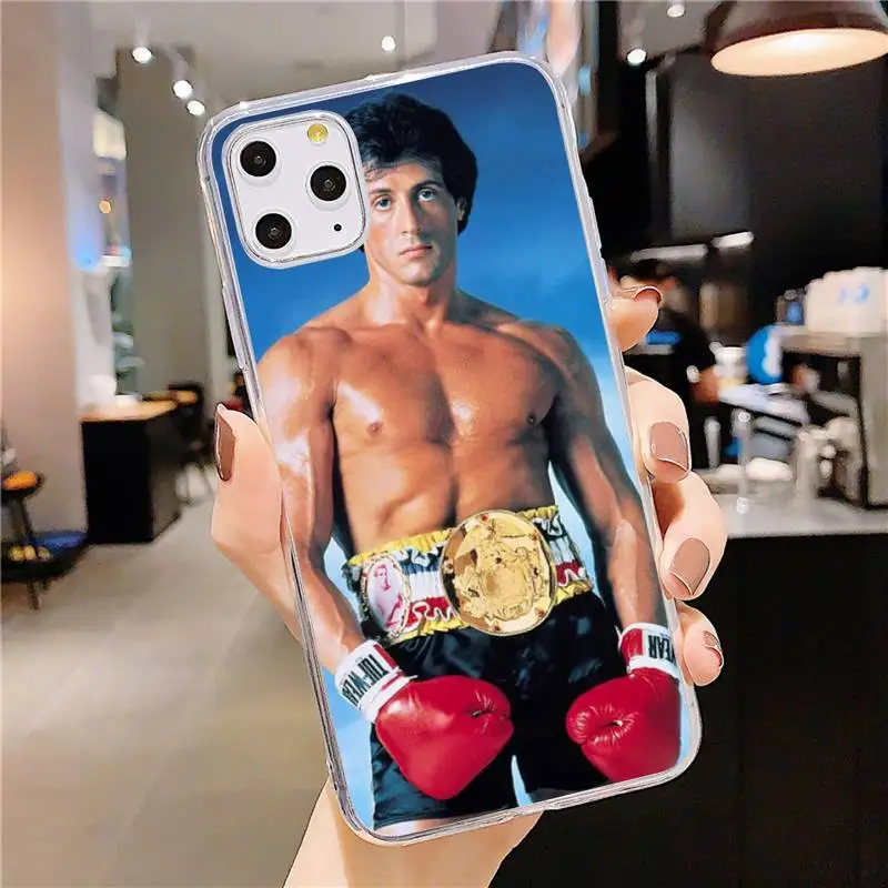 

Rocky Balboa Phone Case Transparent soft For iphone 5 5s 5c se 6 6s 7 8 11 12 plus mini x xs xr pro max