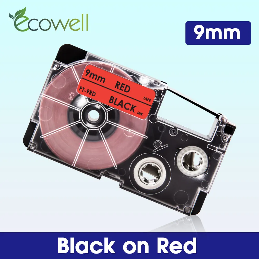 Лента для этикеток Ecowell 9 мм XR-9WE XR 9WE Casio XR-9X XR-9RD XR-9BU XR-9YW XR-9GN KL-60 KL-120 KL-100 | Компьютеры и