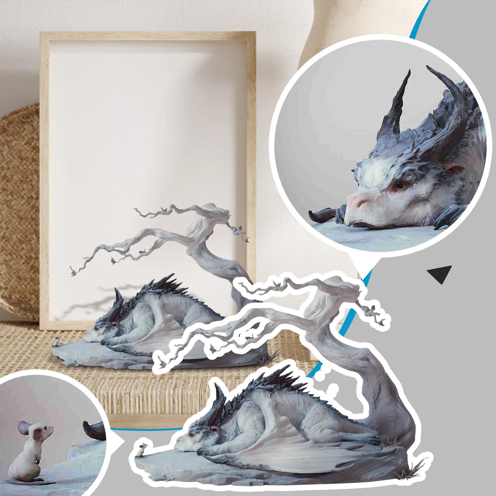 

1 шт. дракон и мышь искусство планшетов украшения для дома Декор для дома аксессуары для внутреннего дворика