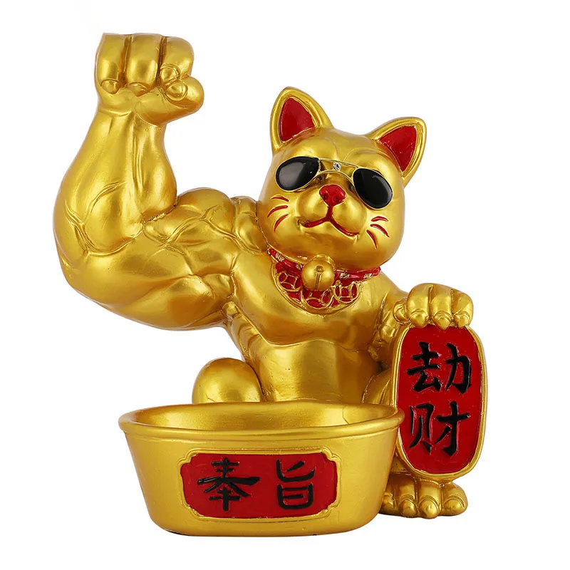 

Muscle Arm French Bulldog Storage Ornaments Snacks Tray Resin Crafts Living Room Tabletop Ornaments Home Decoration Modern