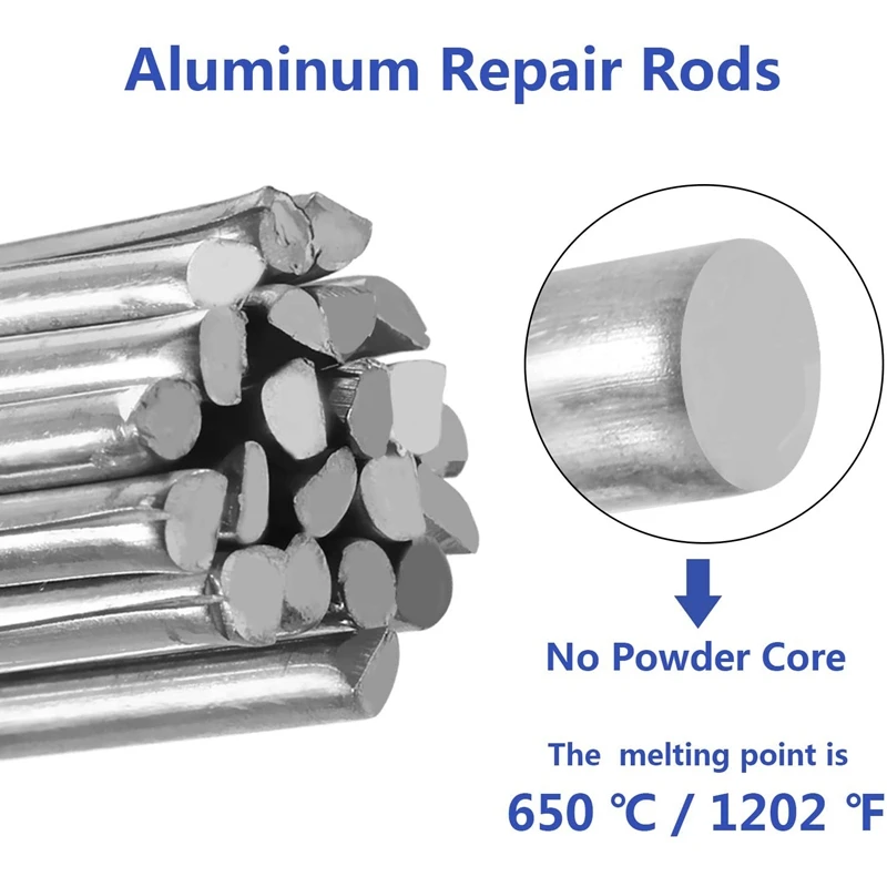 

Aluminum Welding Rods 0.13 x 19.7 Inch Universal Low Temperature Welding Cored Wire Aluminum Repair Rods 50Pack
