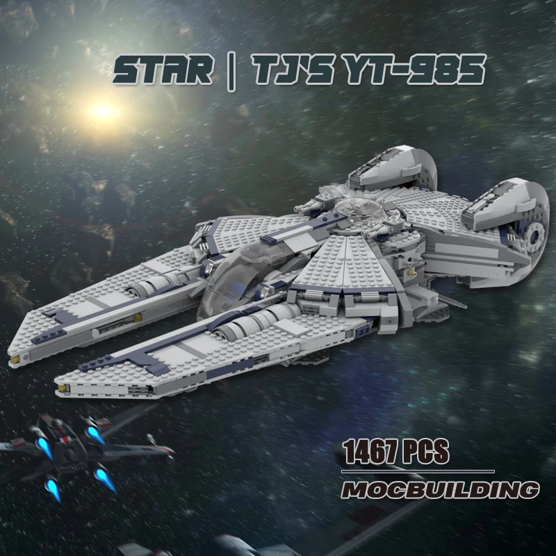 

New Space War yt-985 Model Building Block Model MOC Building Block DIY Assembly Space Transport Ship Toy Children's Gift