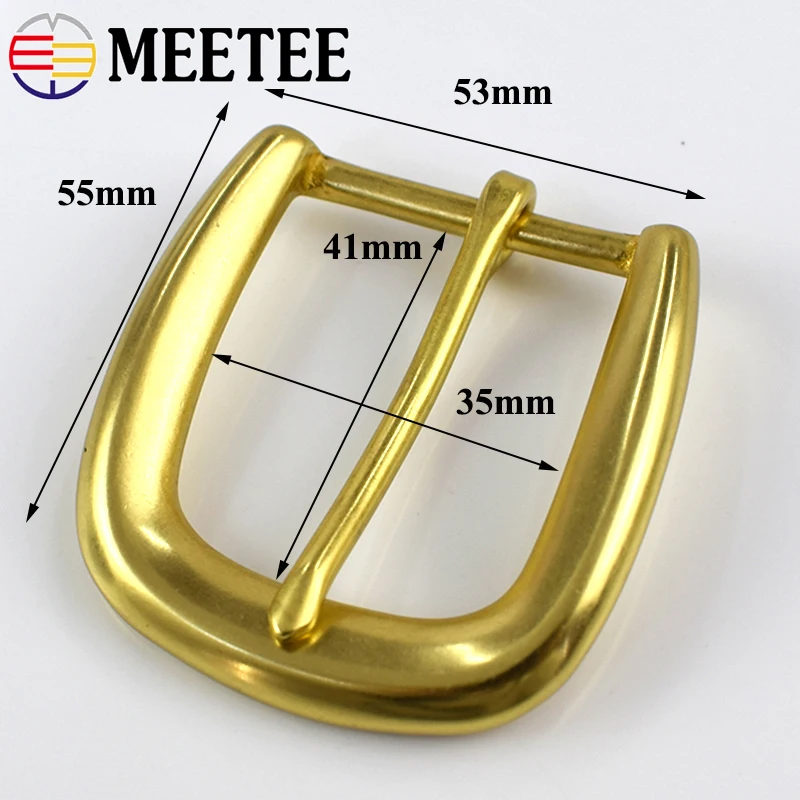 Meetee ID 35 мм 1/2 шт. Мужская пряжка для ремня из чистой латуни женские повседневные