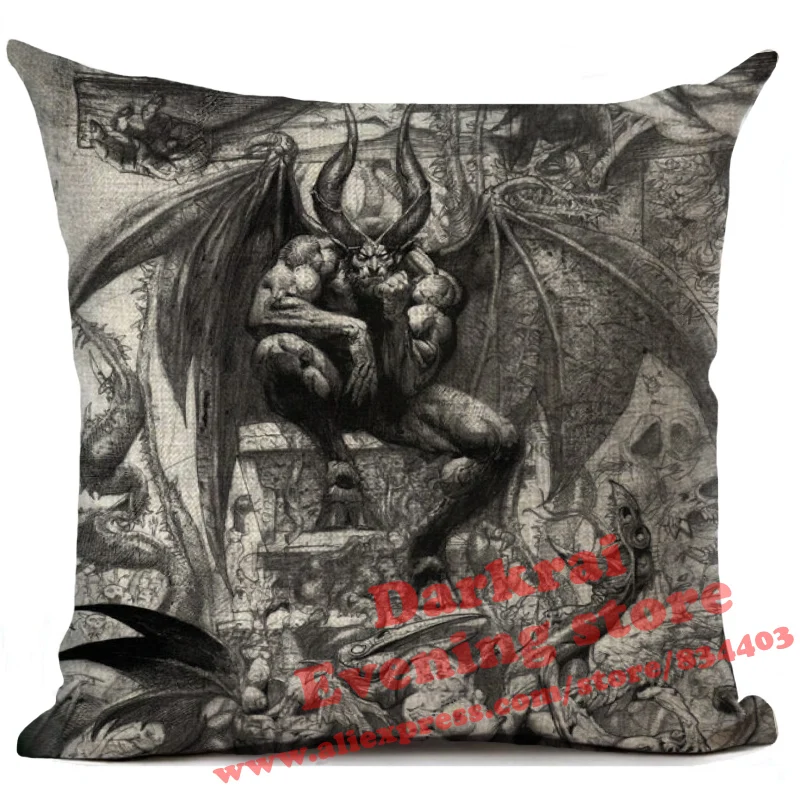 Декоративная наволочка Darkrai в виде темного дьявола с принтом сатаны козы | Дом и