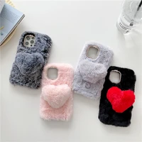 luxury cute oval heart shaped phone case for oneplus 9 pro 8 7 6 5 3 t plush fur cases for oen plus 8t 7t 6t 5t 3t nord z covers