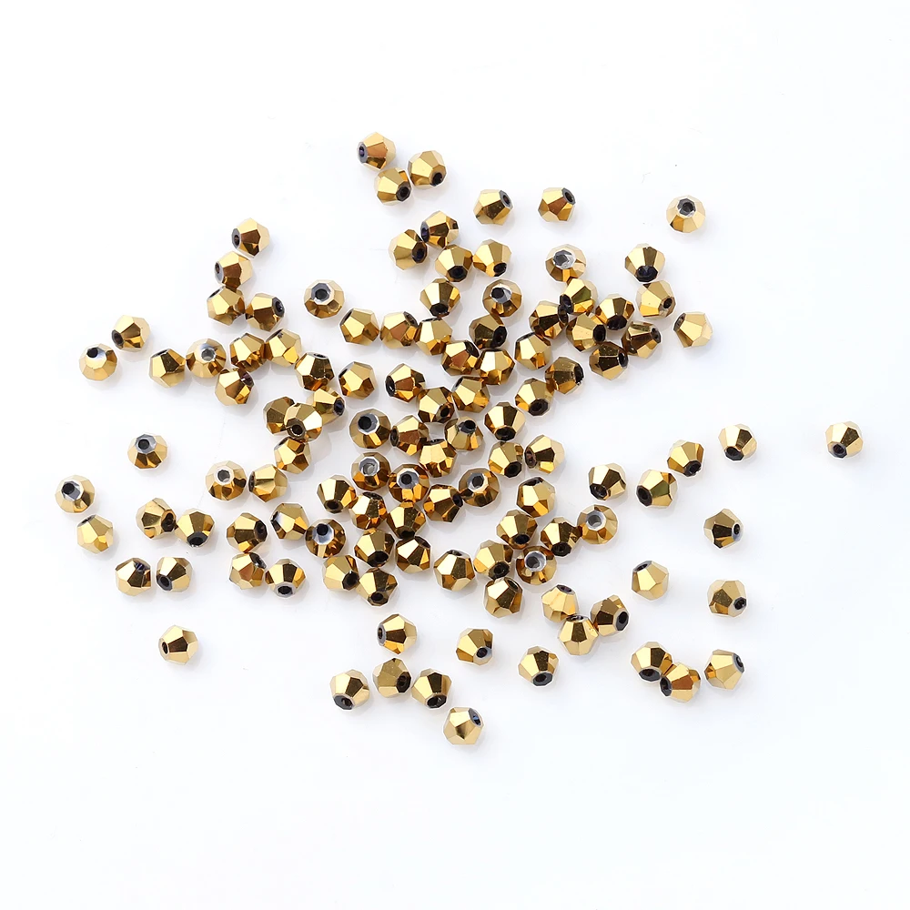 720pcs/bag AAA Top Quality Czech Glass Bicone Loose Beads 4mm Crystal Plated Bead DIY Jewelry Making For Needlework Accessories | Украшения