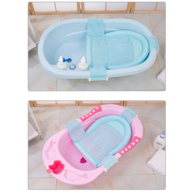 Newborn Breathable Non-slip Pad Baby Bath Racks Head Protective Soft Kids Shaping Mesh Bathtub Pads New | Мать и ребенок