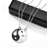 black and white gossip tai chi couple necklace jewelry choke lover necklace for women men lady valentines day gift
