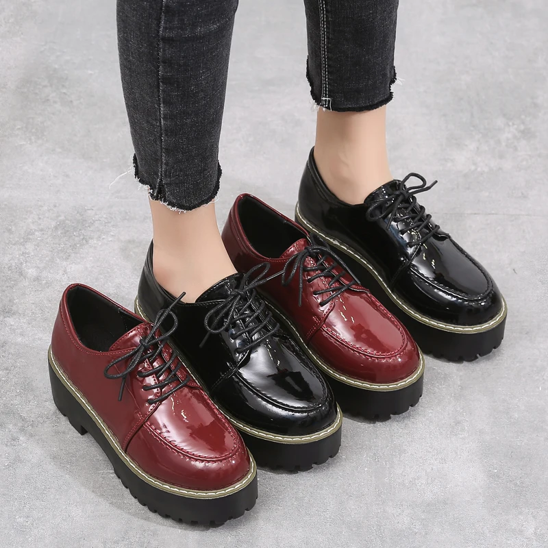 O16U/Осенняя женская обувь на плоской подошве женские кожаные кроссовки платформе
