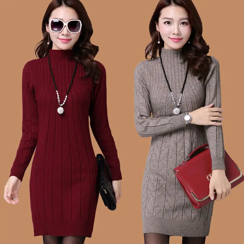 Весна/осень женские свитера компьютерный вязаный свитер с высоким воротом