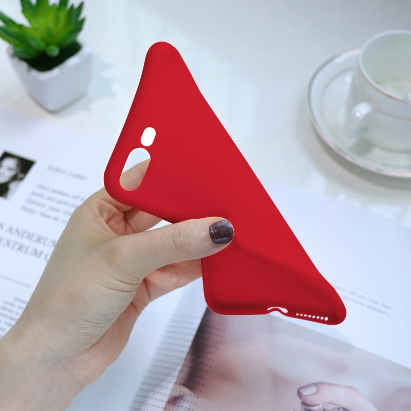 red Матовый чехол карамельного цвета для iPhone 11 Pro XS Max XR X, чехол для телефона с сердечком для iPhone 6, 6 S, 7, 8 Plus, мягкий силиконовый чехол ТПУ, чехол - Цвет: red