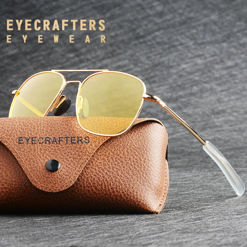 

Мужские Солнцезащитные очки-авиаторы в стиле милитари, зеркальные очки ночного видения для вождения, брендовые дизайнерские поляризационные солнцезащитные очки, новинка 2021
