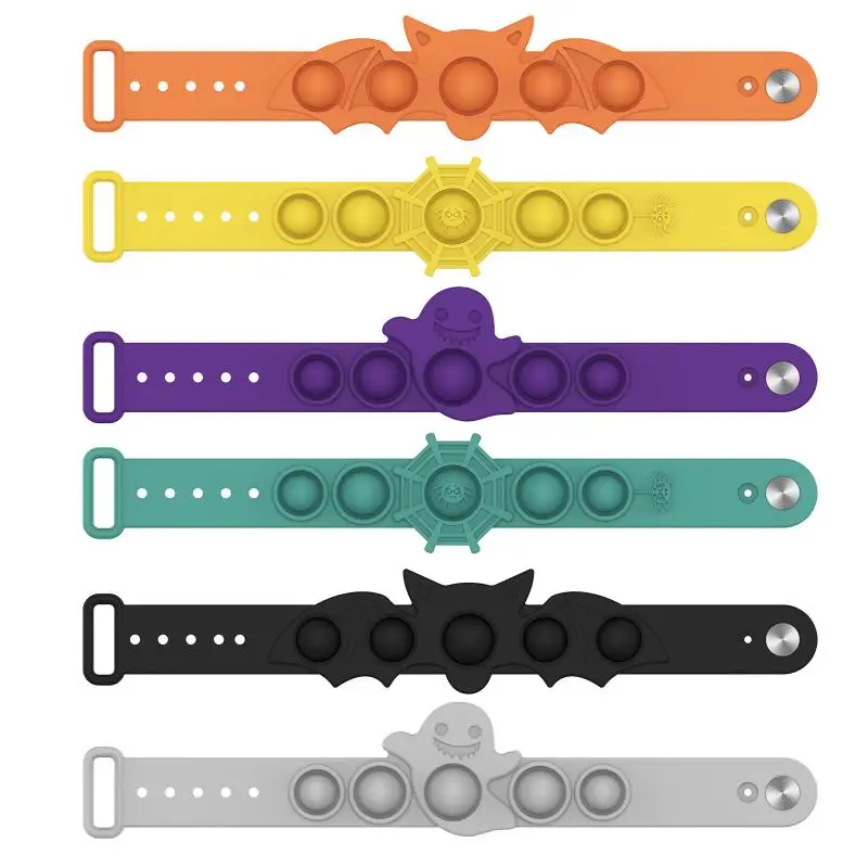 

Pop It Fidget Toys Halloween Decompression Bracelet Popet Finger Bubble Bracelet Stress Relieving Children's Gift Bracelet Toys