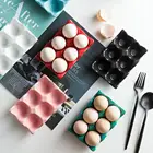 Керамический поднос для яиц, антискользящий керамический экологически чистый контейнер для яиц с 6 ячейками для кухни, кухонные аксессуары для яиц