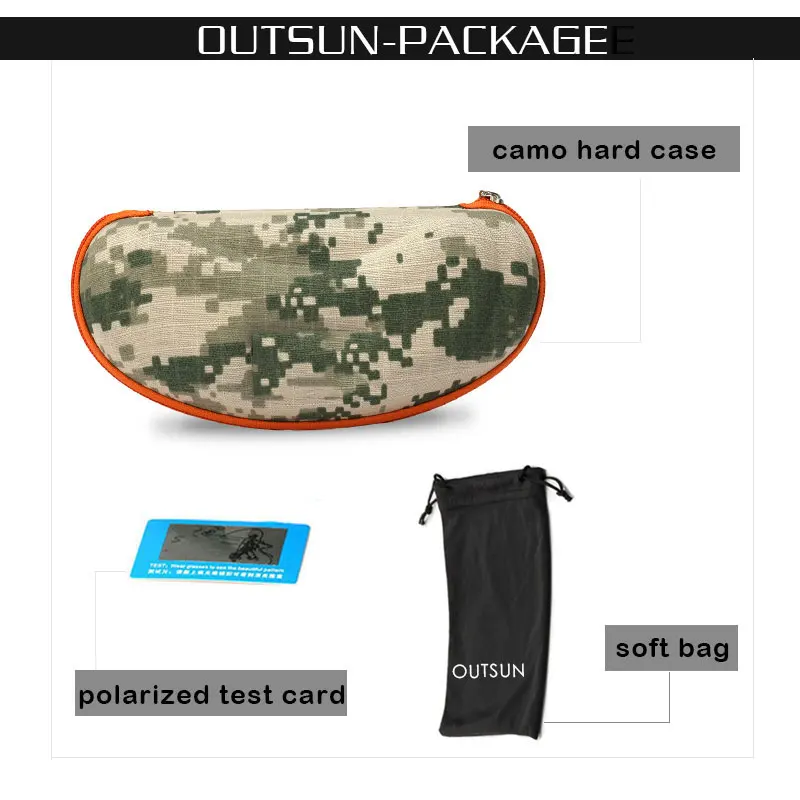 Мужские поляризованные солнцезащитные очки OUTSUN TR90 камуфляжная оправа фирменный