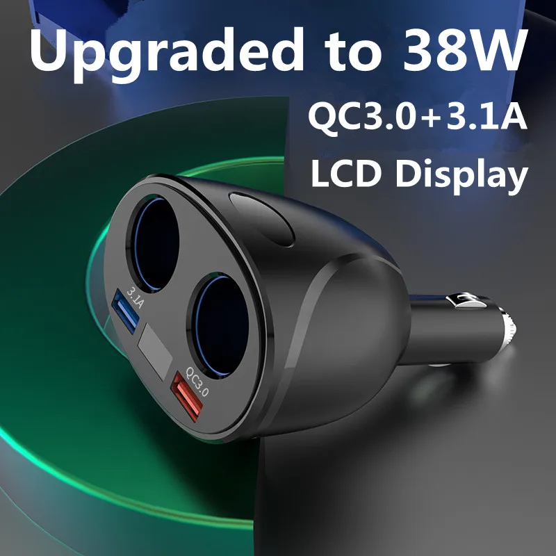 

Автомобильное зарядное устройство USB QC3.0 + 3.1A, Автомобильный Разветвитель Прикуривателя, светодиодное автомобильное зарядное устройство дл...