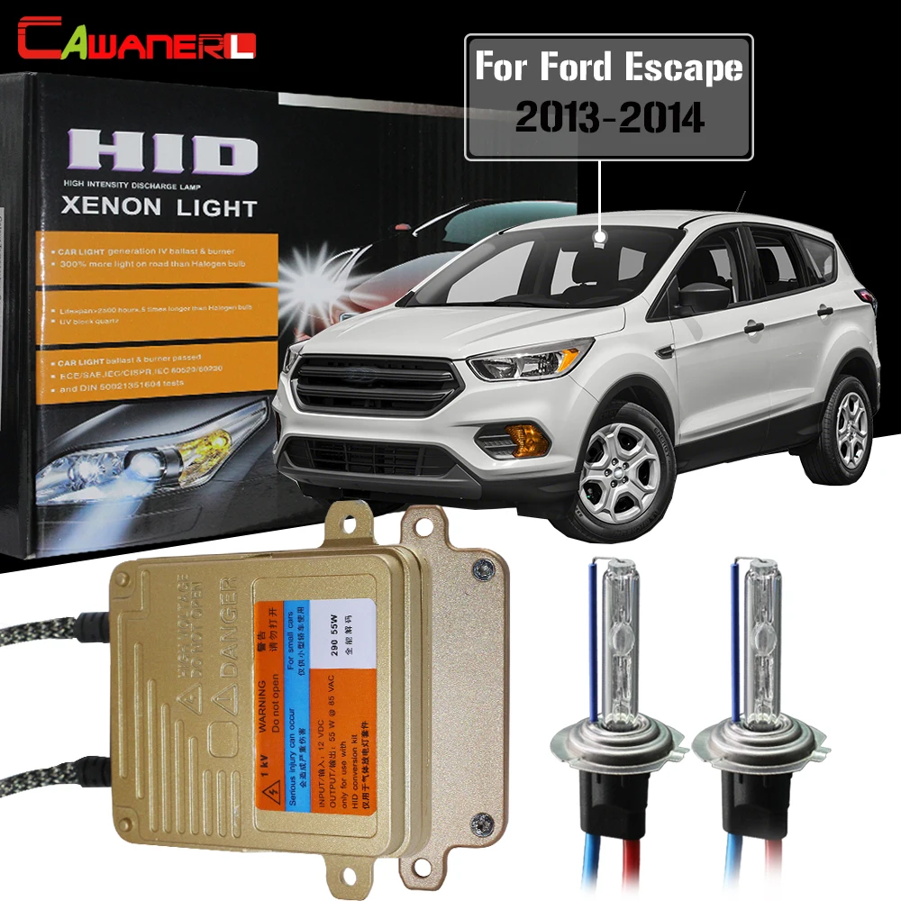 

Cawanerl 55W Car Canbus Headlight Low Beam HID Xenon Kit Error Free Ballast Bulb AC 3000K-8000K Fit For Ford Escape 2013 2014