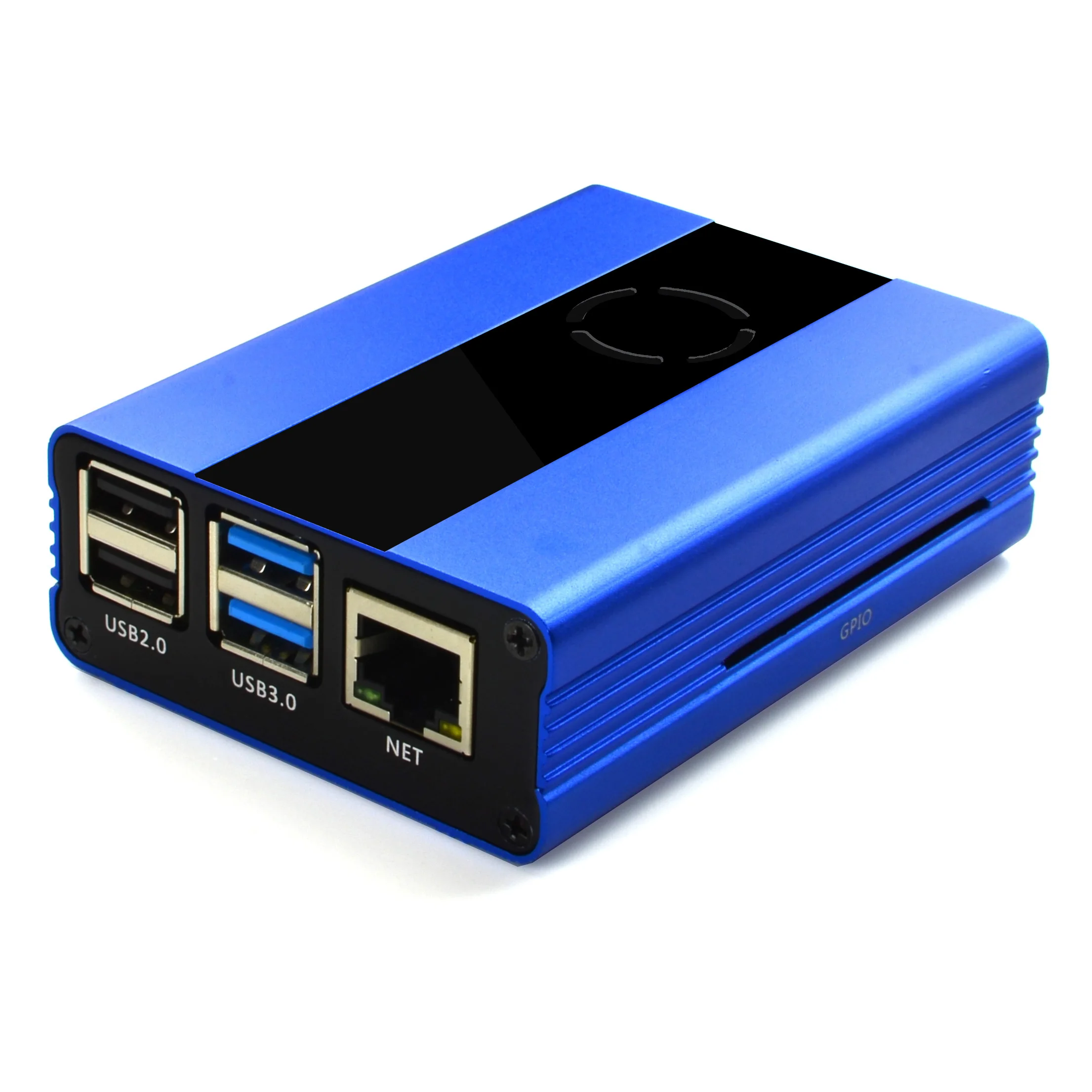 Синий Алюминиевый Чехол Raspberry Pi с вентилятором для Raspberry Pi 4 Модель B - Цвет: Синий