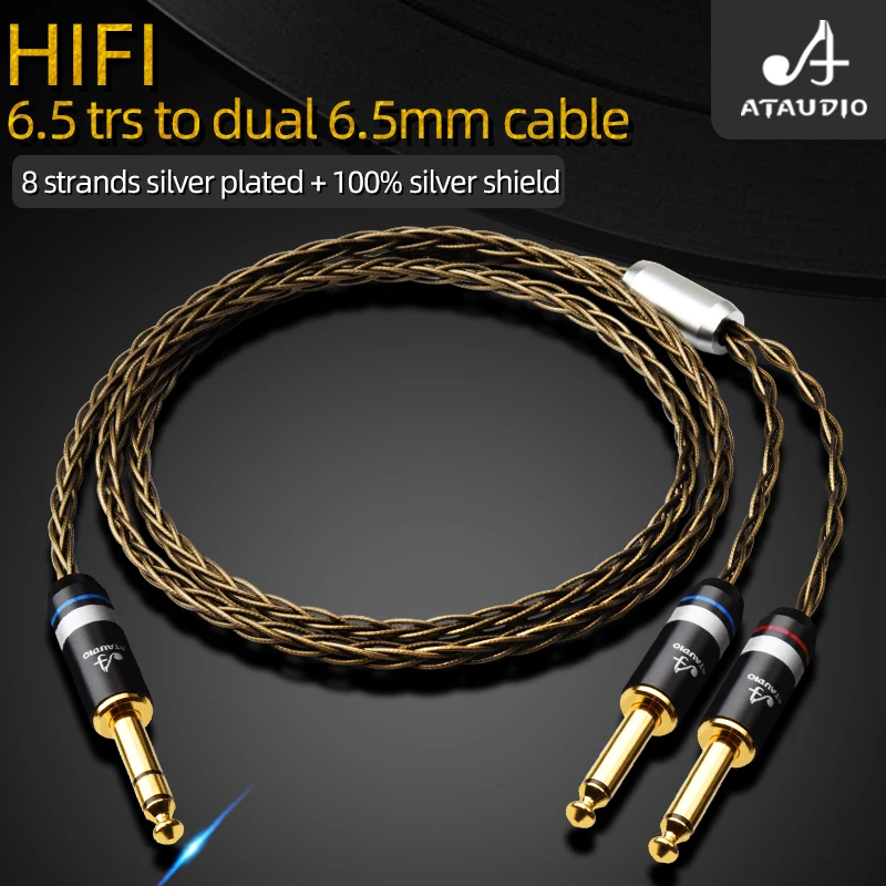 

ATAUDIO hifi 6.5trs to dual 6.5ts cable high end silver-plated Stereo 6.5trs aux to dual 6.5ts audio cable