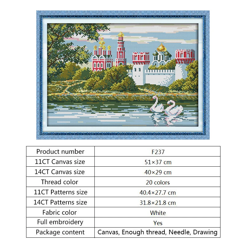 Cross stitch F237 Млечный Путь пейзаж стиль штампованные наборы для вышивки крестом мульти-карта 11ct 14ct Счетный принт на холсте DMC Вышивка-Шитье Сделай Сам комплект - Цвет: Cross stitch F237