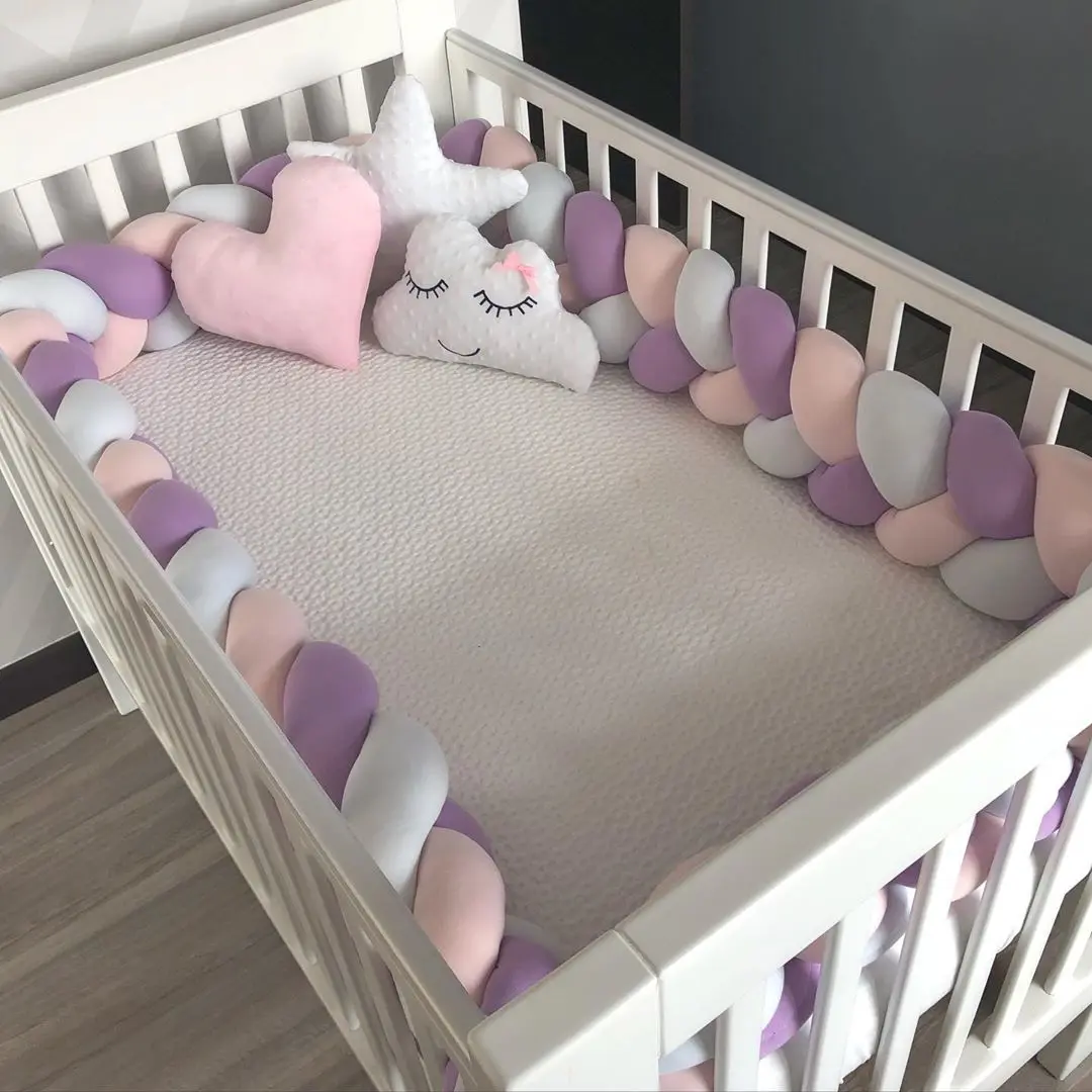 2M/3M/4M Baby Bed Bumper for Newborn Protector Crib Bumper Tour De Lit Bebe Tresse Baby Essentials images - 6