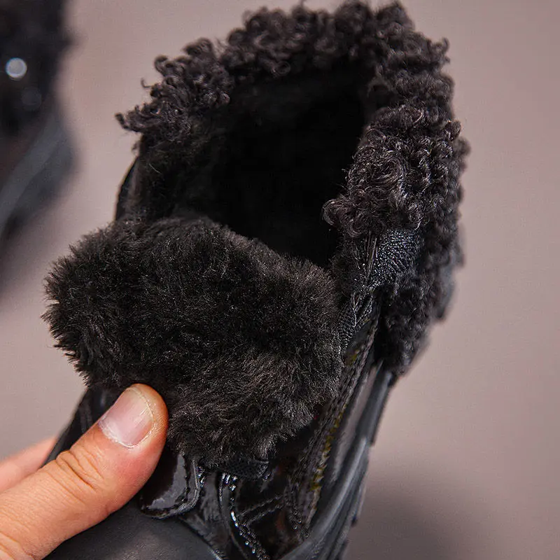 Детская теплая обувь для девочек Детские Модные Ботинки Martin на пуху детские