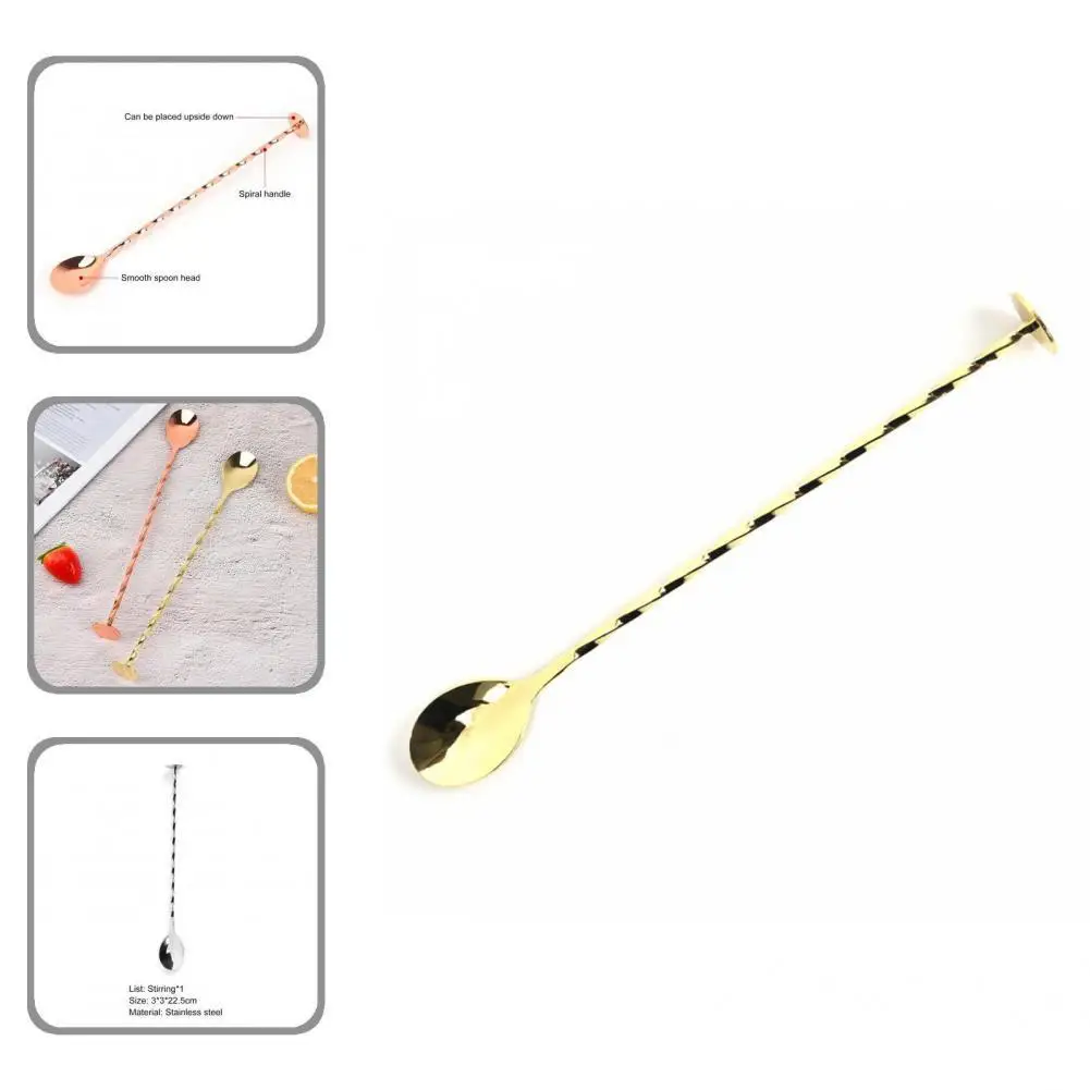 

Rust-proof Attractive Wine Cocktail Glassware Stirring Spoon Mini Gadget for Party
