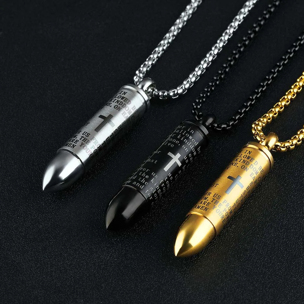 Нержавеющая сталь крест английская испанская Библия ожерелье с кулоном в виде