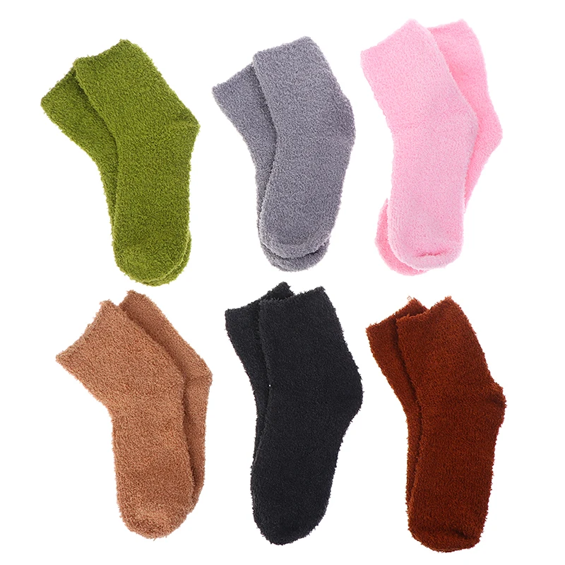 

Милые мягкие эластичные бархатные носки кораллового цвета, зимние теплые пушистые носки, женские носки, носки для пола в помещении, дышащие ...