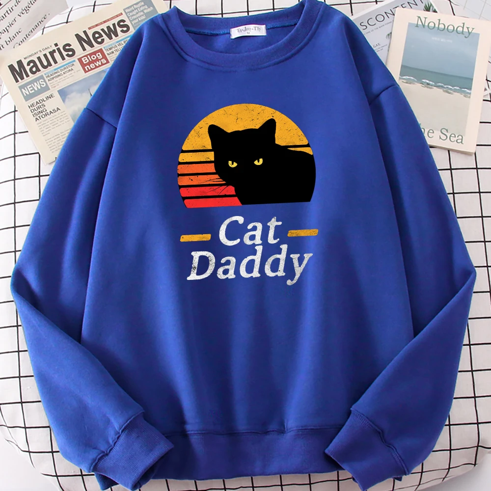 

Black Cat Daddy Printing Women's Sweatshirts Fashion Oversize Hoodies Casual Fleece Hoodie Autumn Soft Warm Male Pullover Tops