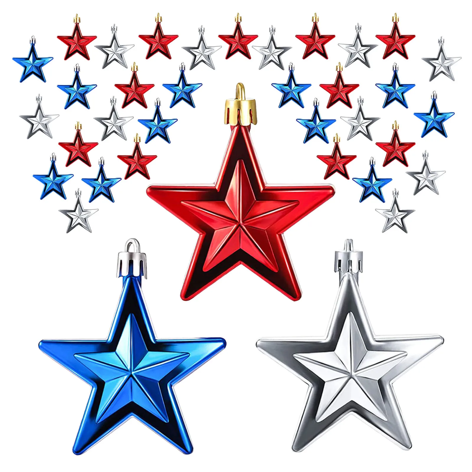 

36 Pieces Of Hanging Festival Star Sky Decorations Independence Day Star Decor Household Ornament Decoration Accessory