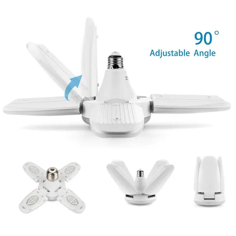 

38W Super Bright LED Light Bulbs Industrial Lighting E27 Led Garage Light 360 Degrees Deformable Folding Lamp For Workshop Home