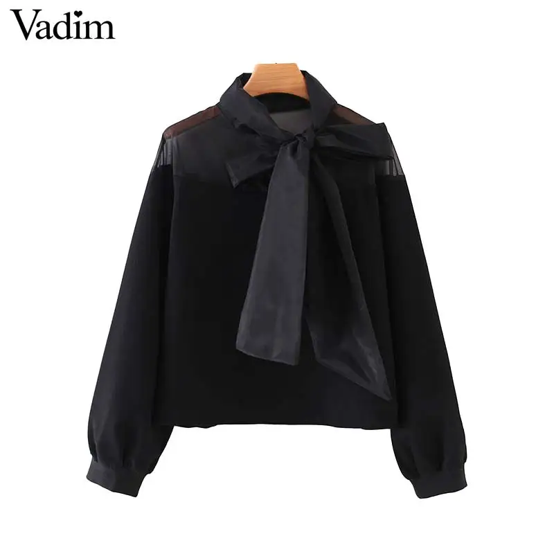 Vadim женские шикарные свитшоты в стиле пэчворк галстук бабочка пуловеры с