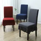 Чехлы на стулья комплексные Водонепроницаемый эластичные чехлы на стулья для отелей Ресторан отеля домашний общего юбка обеденный чехлы для стульев
