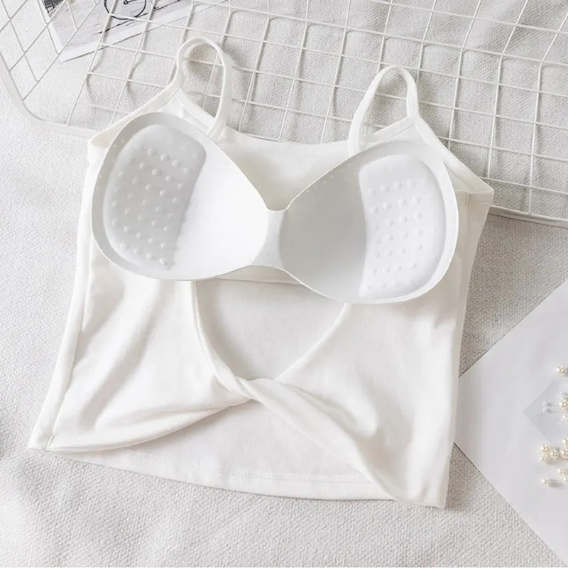 Женский сексуальный укороченный топ без рукавов с пуш ап бюстгальтером открытой