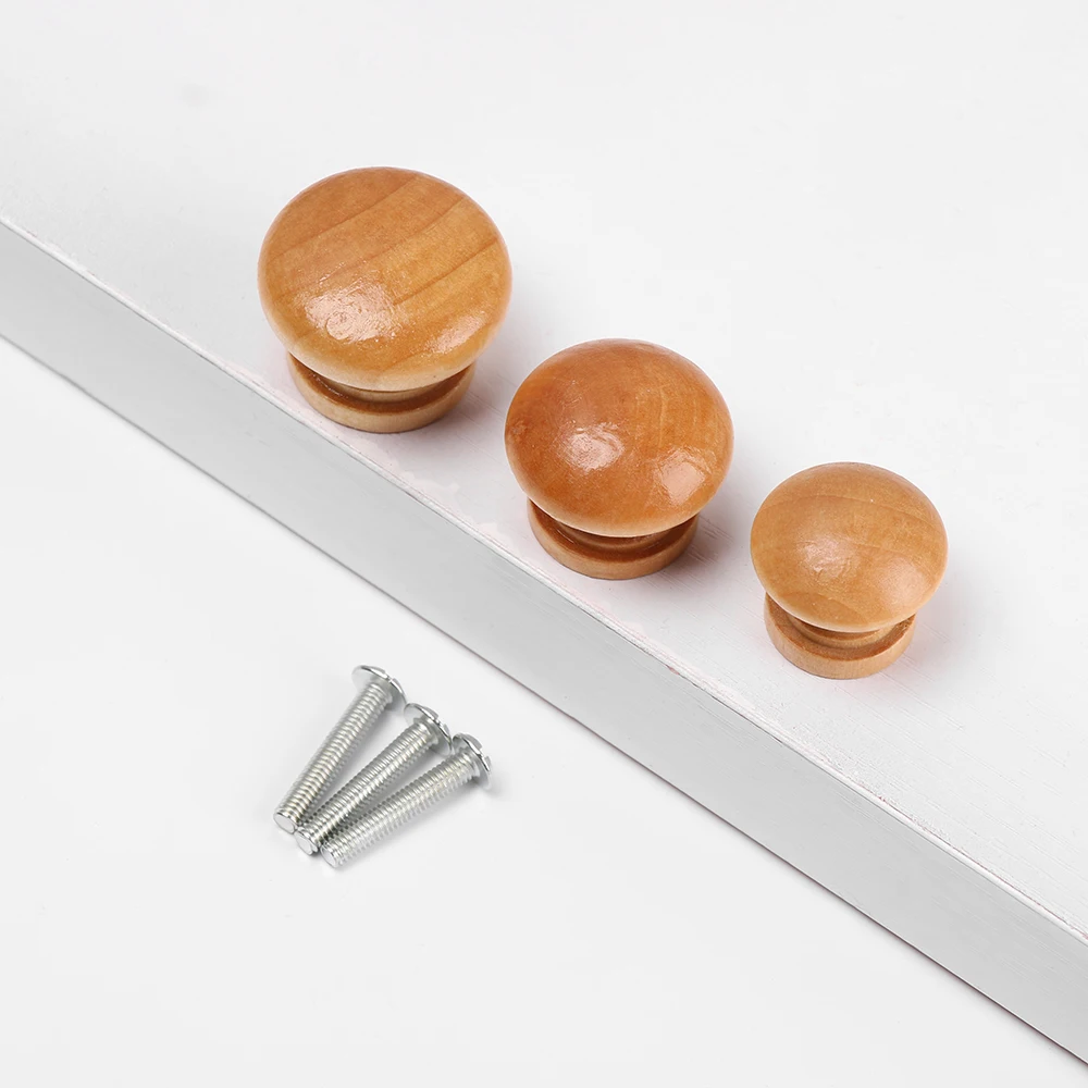 10 шт. ручки для кухонного шкафа из натурального дерева дверей мебельная