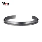Vnox Простой Браслет-манжета и браслет для Для женщин Для мужчин Классические Винтаж Дизайн Нержавеющая сталь ювелирные изделия