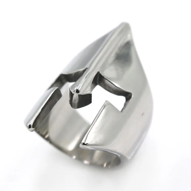 Aroutty Cool Classic Spartan кольцо шлем Men простое из нержавеющей стали воинов Biker Jewelry