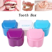 1pcs dental false teeth storage box with hanging net denture bath box container teeth cleaning boxes artificial tooth boxes