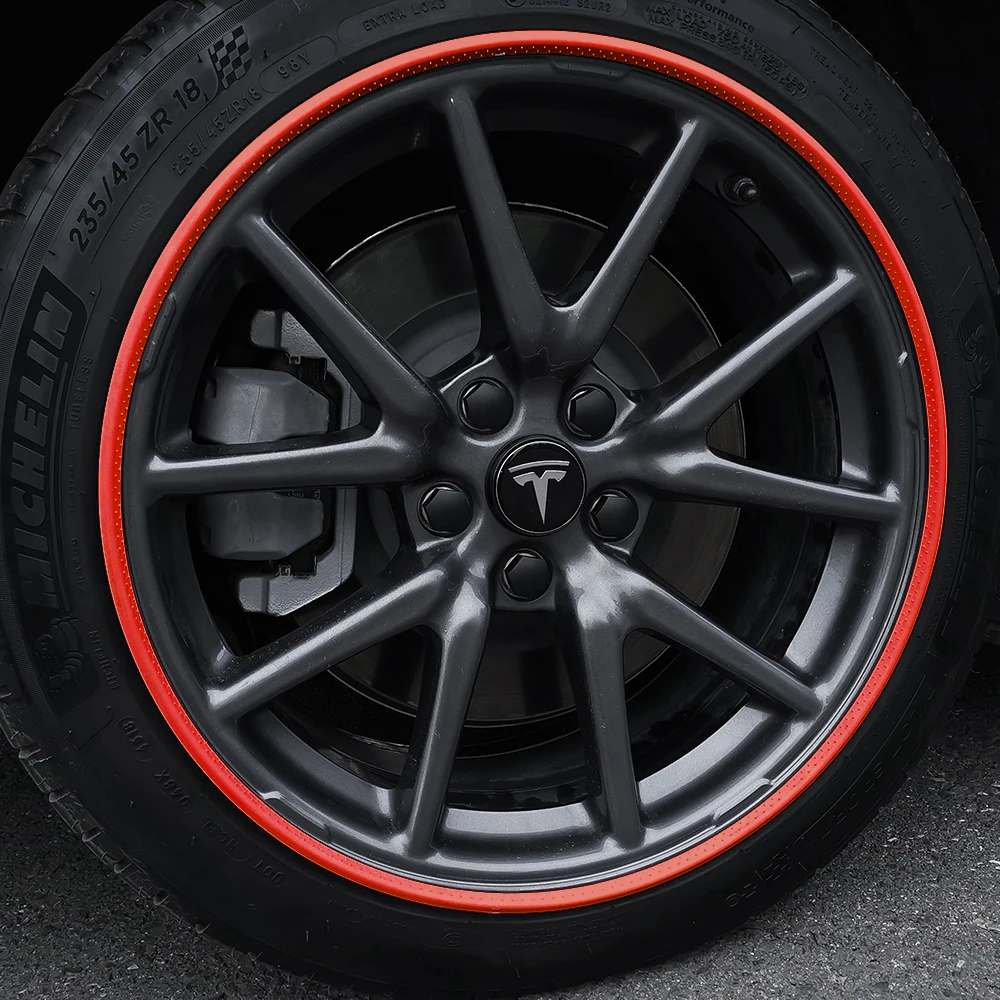 4 шт. защитное кольцо для обода колеса автомобиля Tesla Model 3 Y2017 2018 2019 2020 2021 - купить по